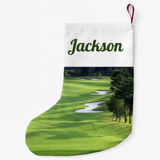 Golfplatz und Sand-Traps Kleiner Weihnachtsstrumpf (Rückseite)