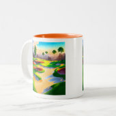 Golfplatz Utopia Zweifarbige Tasse (Vorderseite Links)