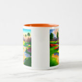 Golfplatz Utopia Zweifarbige Tasse (Mittel)