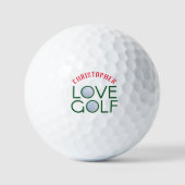 Golfplatz Vater Name Mit Monogramm Liebe Golfplätz Golfball (Vorderseite)