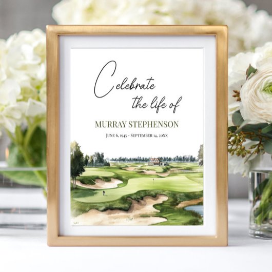 Golfplatz Willkommen zur Feier des Lebens Poster