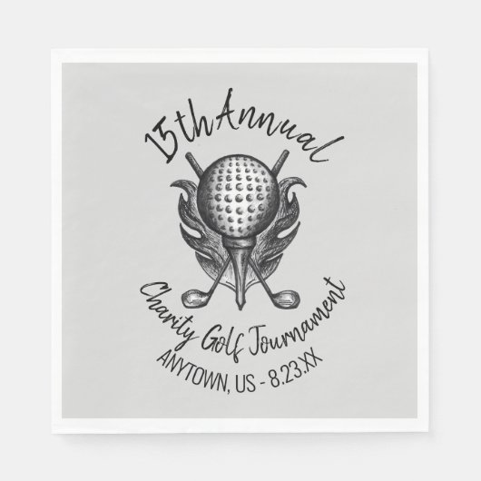 Golfplatz Wohltätigkeit Ball T-Shirt Klubs Serviette (Vorderseite)