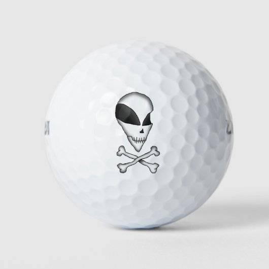 Golfplätze - Alien Skull & Crossbones Golfball (Vorderseite)
