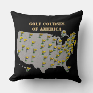 Golfplätze Amerika Karte Kissen