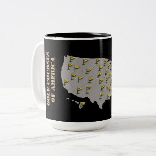 Golfplätze Amerika Karte Tasse (Vorderseite Links)