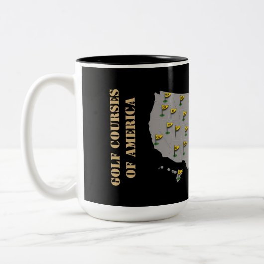 Golfplätze Amerika Karte Tasse (Links)