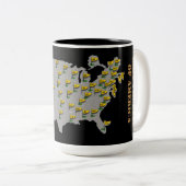 Golfplätze Amerika Karte Zweifarbige Tasse (VorderseiteRechts)