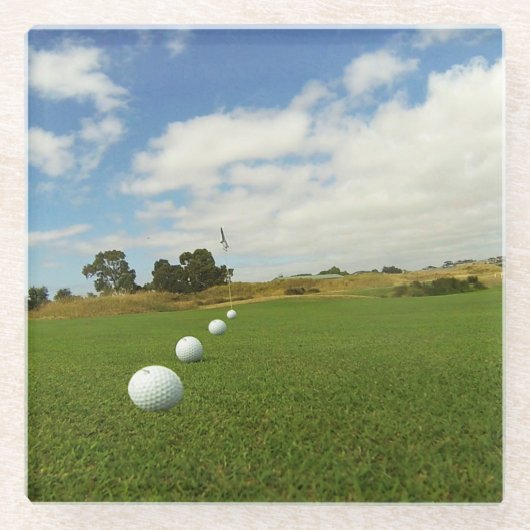 Golfplätze auf dem Grünen, Glasuntersetzer (Vorderseite)