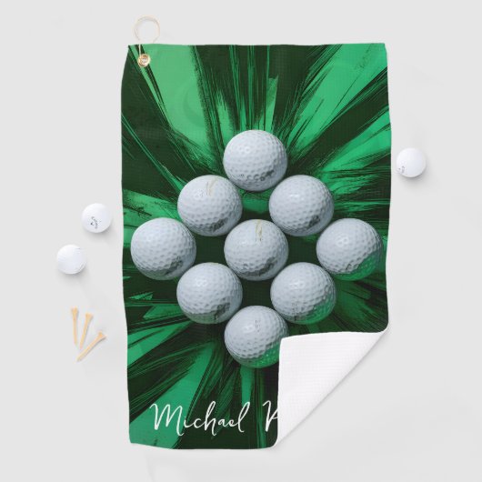 Golfplätze im Abstrakten Grünen Hintergrund Golfhandtuch (Insitu)