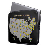 Golfplätze in Amerika Karte Laptopschutzhülle (Vorderseite Links)