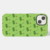 Golfplatzloch mit Flaggenmuster iPhone Hülle (Rückseite (Horizontal))
