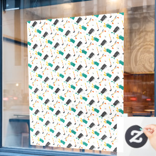 Golfplatzschläger Tees Bag Sportmuster groß Fensteraufkleber