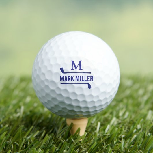 Golfplayer Cool & Custom Blue Monogram Golfball (Insitu T-Shirt)