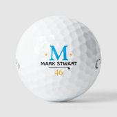 Golfplayer Custom Blue Monogram Golfball (Vorderseite)