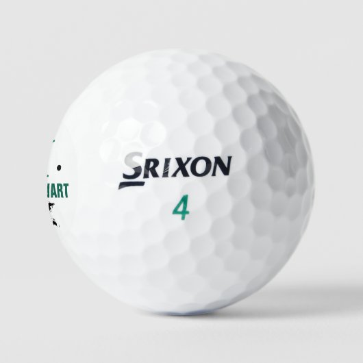 Golfplayer Initial/Name mit Weltkarte Golfball (Logo)