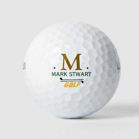 Golfplayer-Initial/Name-Monogramm Golfball (Vorderseite)