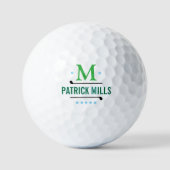 GolfPlayers Einfache elegante grüne Monogram Golfball (Vorderseite)
