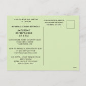 **GOLFPOSTKARTE DER 80. GEBURTSTAGLICHEN EINLADUNG (Rückseite)