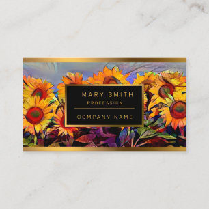 Golfrevier Sonnenblumen Elegante Sammlung Visitenkarte