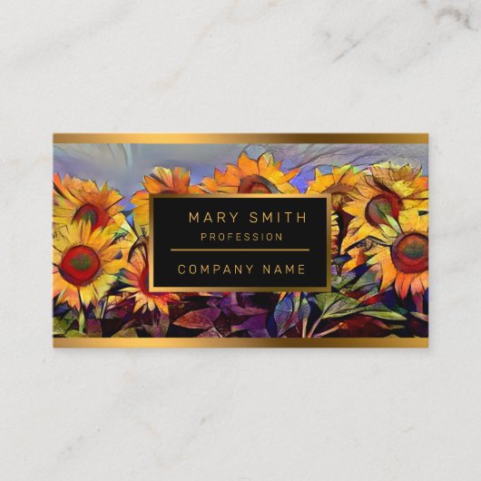 Golfrevier Sonnenblumen Elegante Sammlung Visitenkarte (Vorderseite)