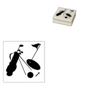 Golfschläger, Ball & Tee Gummistempel (Stempel)