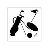 Golfschläger, Ball & Tee Gummistempel (Prägung)