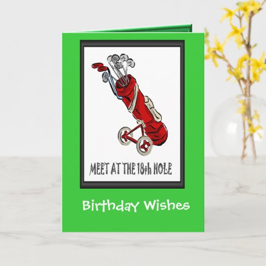 Golfschläger, Geburtstagskarten Karte (Gelbe Blume)