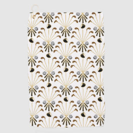 Golfschläger | Gold + Schwarz. Weiß Golfhandtuch