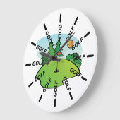 Golfschläger Große Wanduhr (Winkel)