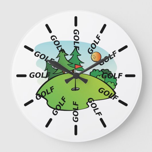 Golfschläger Große Wanduhr (Vorderseite)