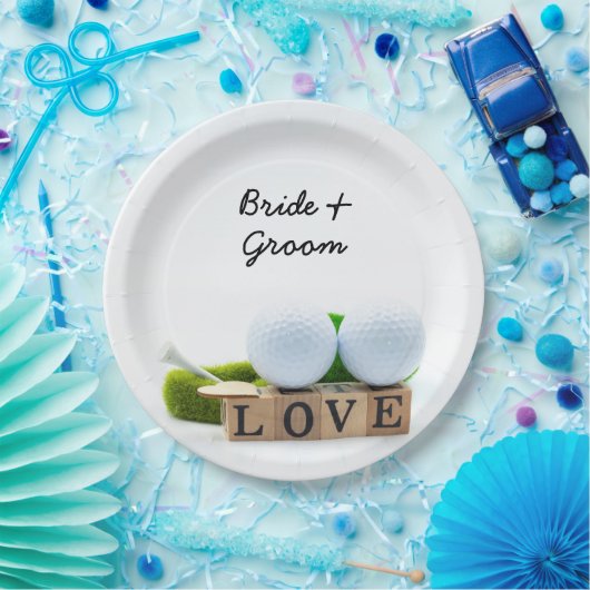 Golfschläger mit Liebe Pappteller (Party)