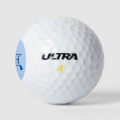 Golfschläger mit modernem, stilvollem, fettem blau golfball (Logo)
