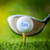 Golfschläger mit modernem, stilvollem, fettem blau golfball