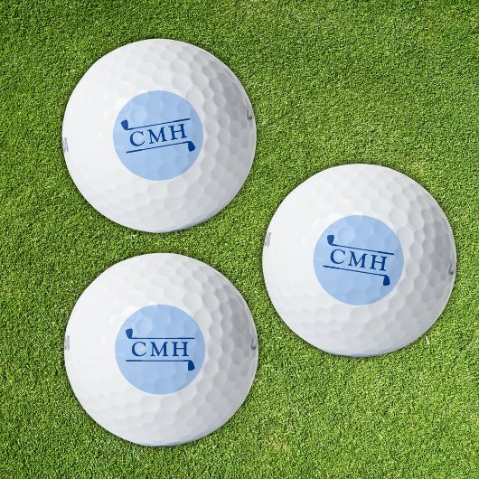 Golfschläger mit modernem, stilvollem, fettem blau golfball