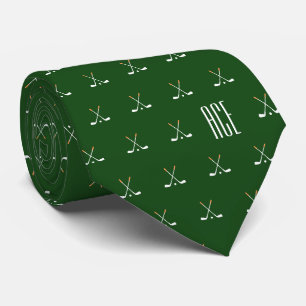 Golfschläger mit Monogramm Dunkelgrün Krawatte