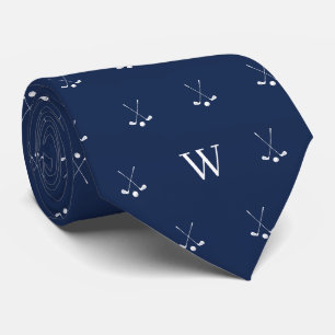 Golfschläger mit monogrammierten Initialen in Navy Krawatte