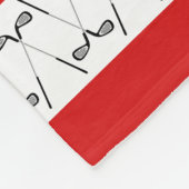 Golfschläger mit personalisiertem, rot gestreiftem fleecedecke (Ecke)