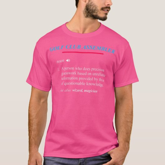 Golfschläger-Montage Definition T-Shirt (Vorderseite)
