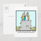 Golfschläger: Mountain Goat Cartoon Postkarte (Vorne/Hinten)