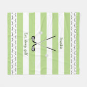 Golfschläger personalisiert, grün gestreift fleecedecke (Vorderseite (Horizontal))