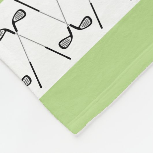 Golfschläger personalisiert, grün gestreift fleecedecke (Ecke)