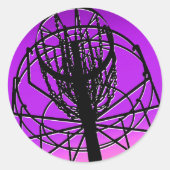 Golfschläger Runder Aufkleber (Vorderseite)