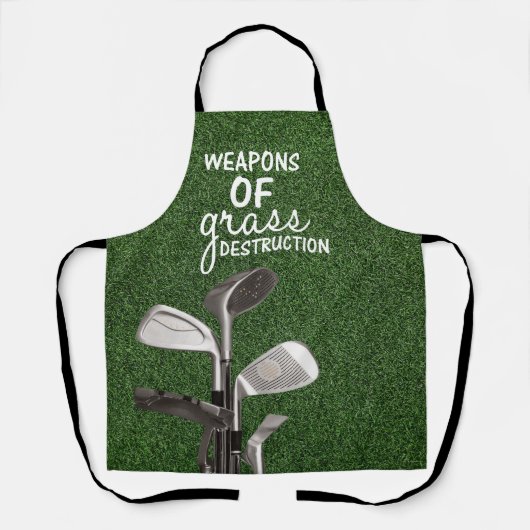 Golfschläger sind auf grünem Gras Schürze (Vorderseite)