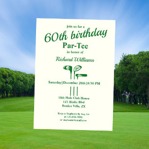 Golfschläger-Themen-Party zum 60. Geburtstag Einla Einladung