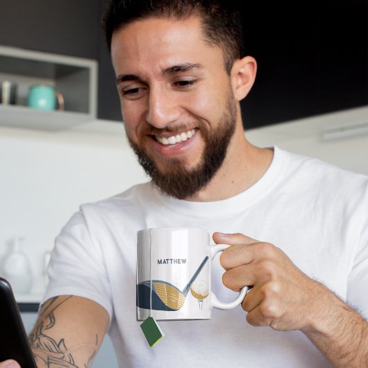 Golfschläger und Ball Personalisierter Name des Go Kaffeetasse
