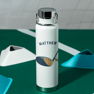 Golfschläger und Ball Personalisierter Name des Go Trinkflasche