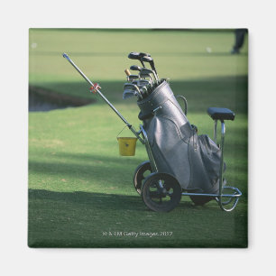 Golfschläger und Golftasche Magnet