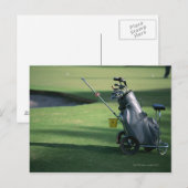 Golfschläger und Golftasche Postkarte (Vorne/Hinten)