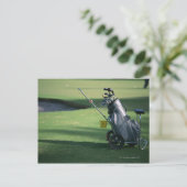 Golfschläger und Golftasche Postkarte (Stehend Vorderseite)