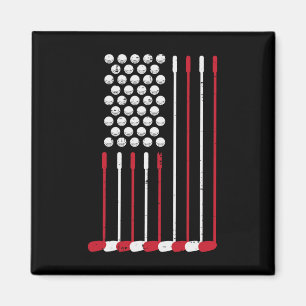 Golfschläger US-Flagge 4. Juli Patriotischer Golfe Magnet